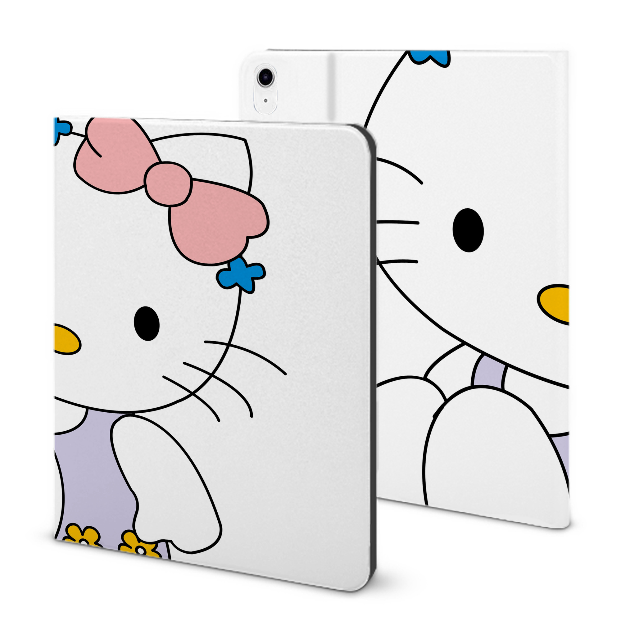 （画像用） Hello Kitty ハローキティ IPad ケース ブック型 PUレザー TPU 耐衝撃 軽量 薄型 ペン収納なし 全面保護 IPad 各モデル対応